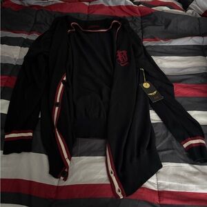 Black and Red Cardigan Sweater